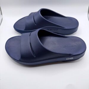 OOFOS OOahh Navy Blue Recovery Slide      W6/M4